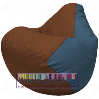 Бескаркасное кресло мешок Груша Г2.3-0736 (коричневый, голубой)